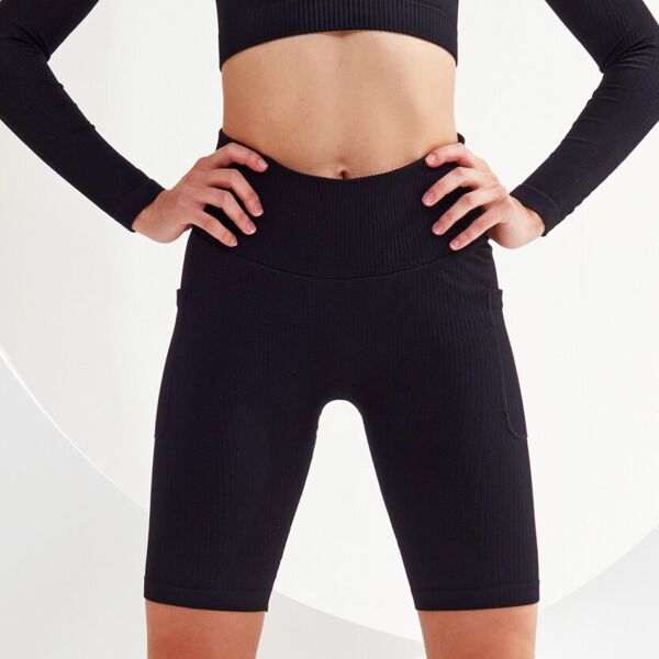 Women’s TriDri® ribbed seamless '3D Fit' cycle shorts Thumbnail